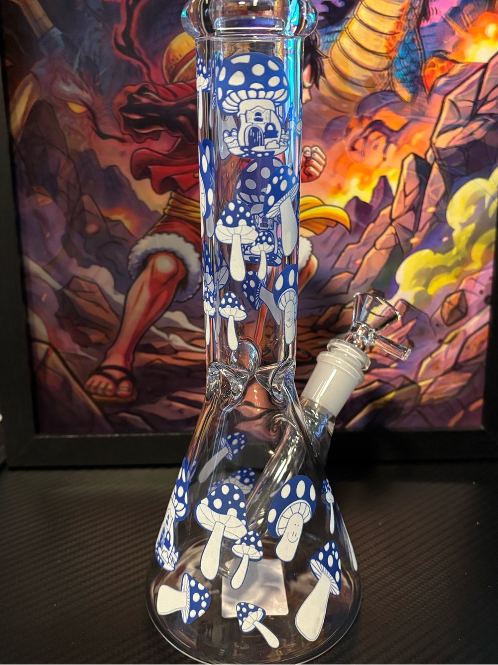 Blue Mushroom Glass Glow In The Dark
